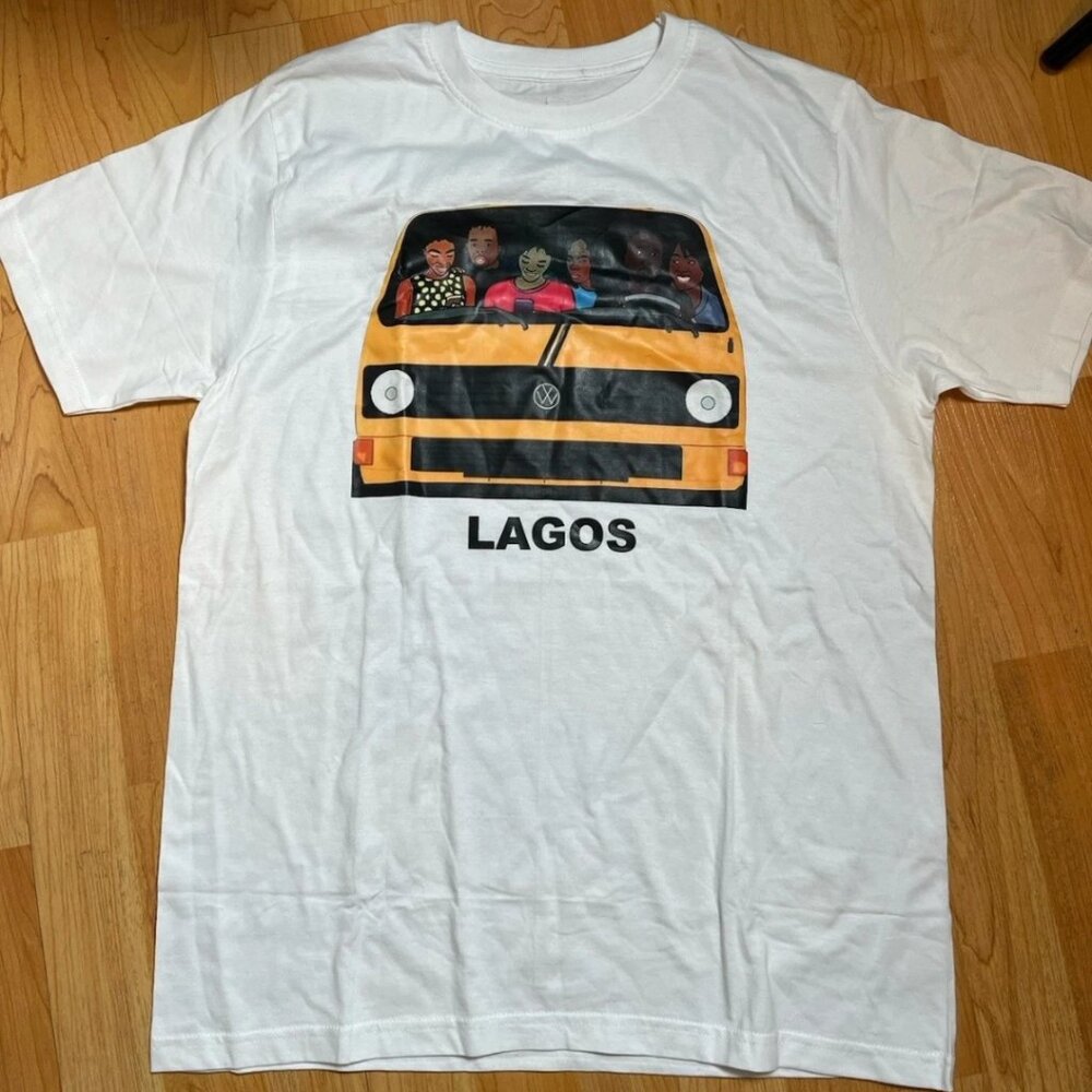 Lagos Nigeria Danfo Bus Graphic Tee Large White Travel Shirt